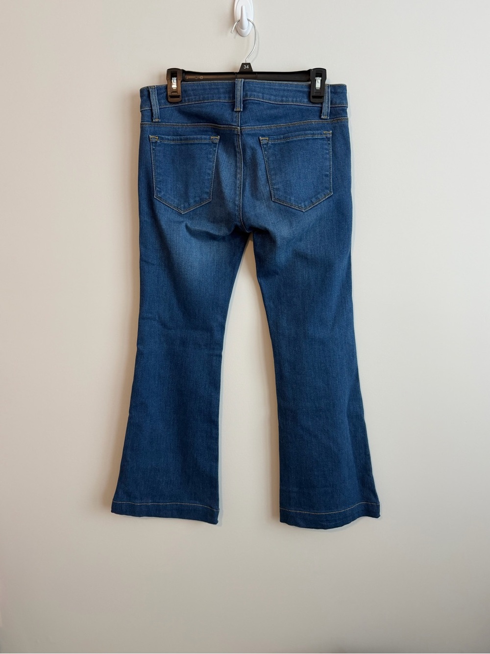Boston Proper Flare Leg Distressed Denim Jeans Women’s Size 4 Blue Stretch - Picture 5 of 7